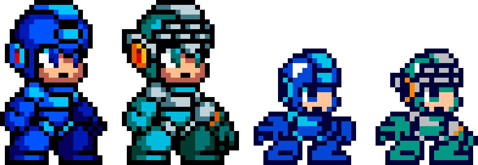 Mega Man Sprite Comparison PNG