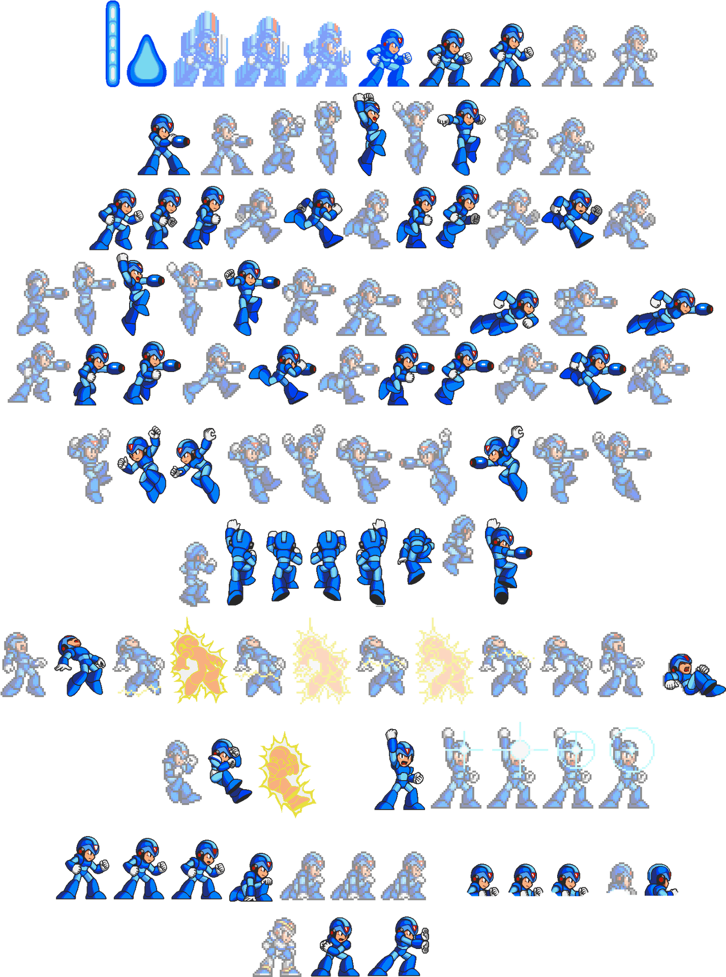 Mega Man Sprite Sheet Animation PNG