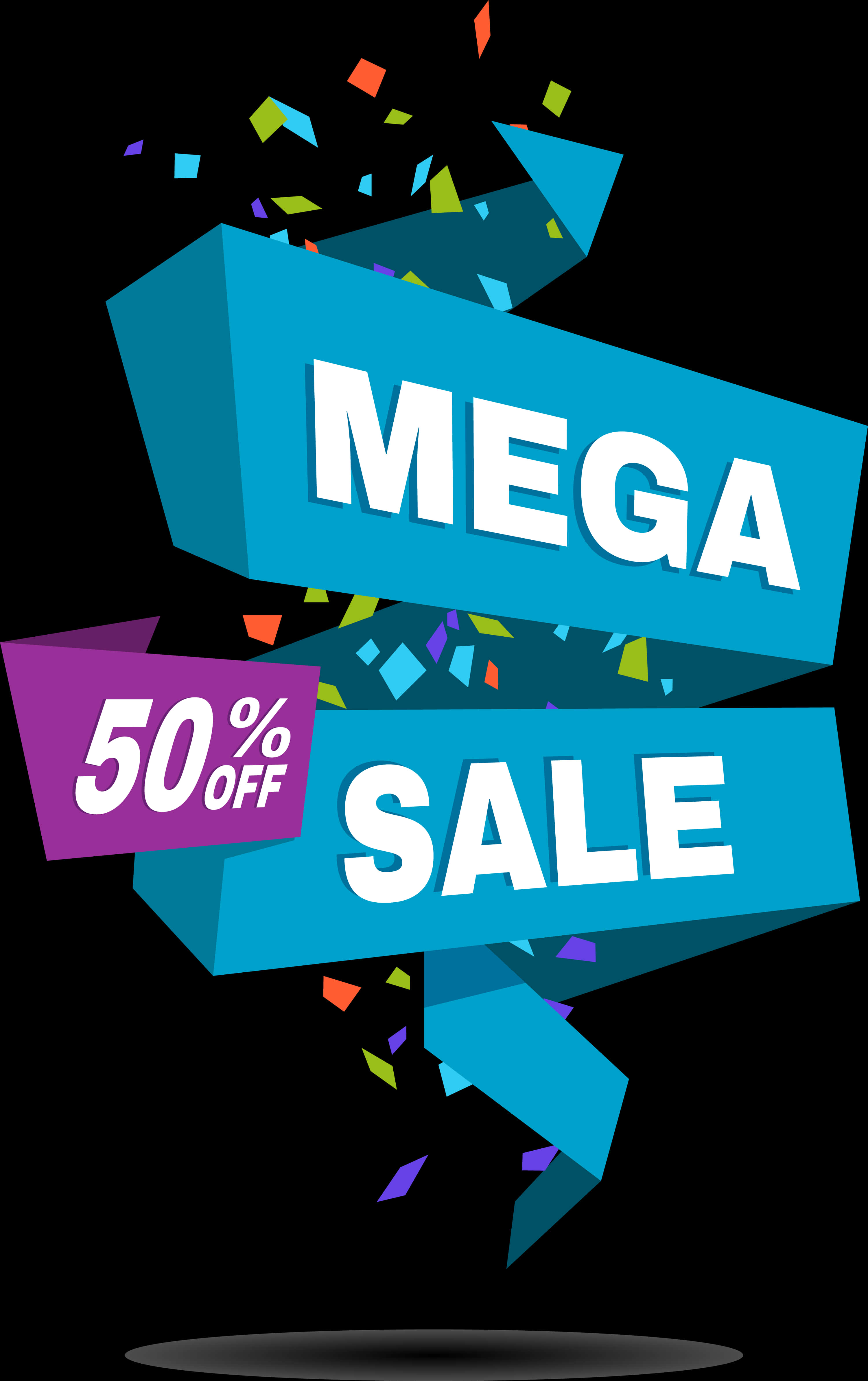 Mega Sale50 Percent Off Promotion PNG