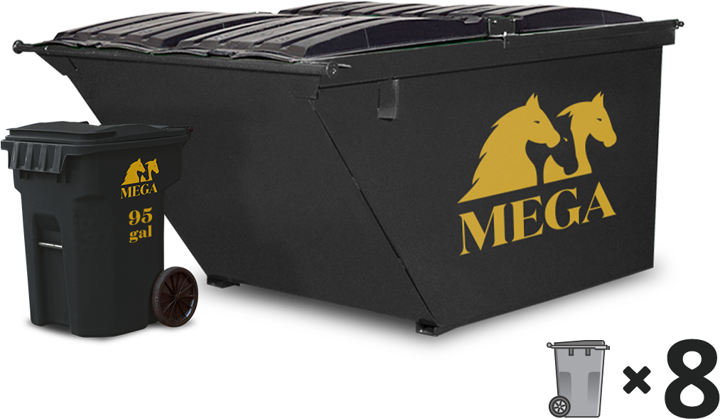 Mega Waste Containers Black PNG
