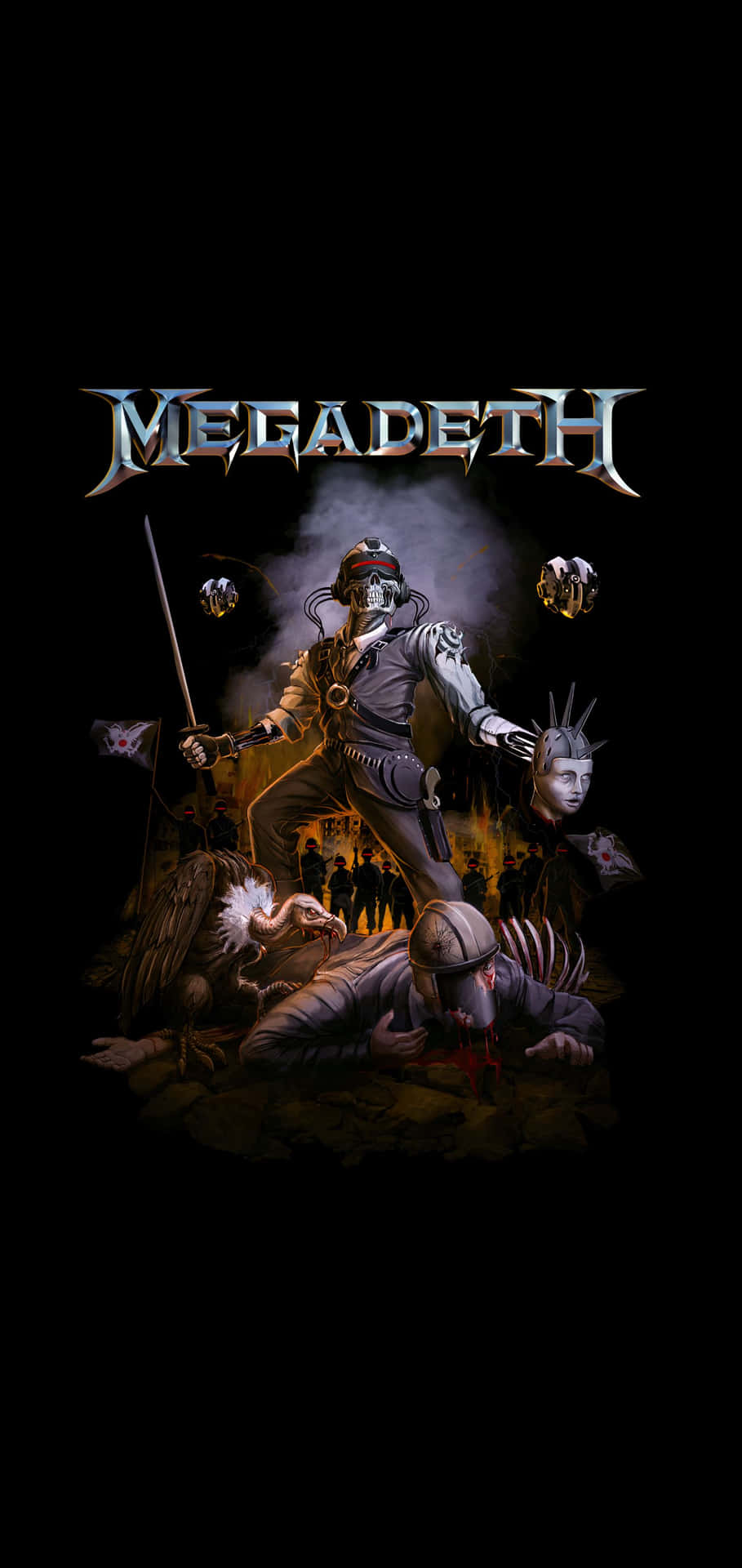 Megadeth Vic Rattlehead Battle Scene Wallpaper