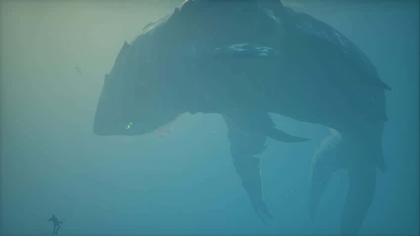 Imagende Un Megalodón Gigante En La Oscuridad Subacuática