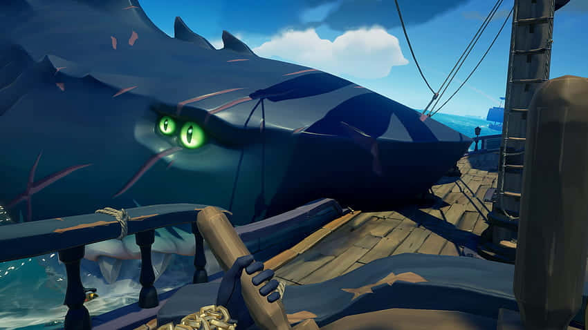 Megalodon Near Ship Sea Of Thieves Picture