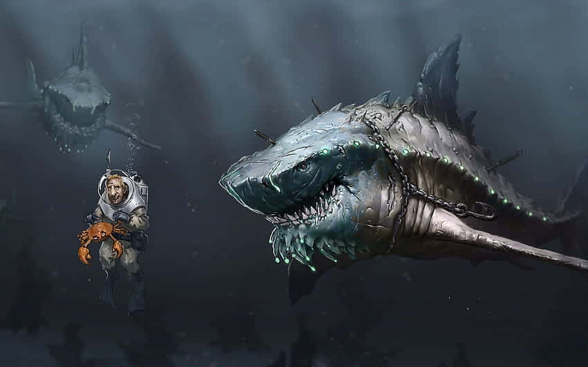 Majestic Megalodon in the Ancient Sea