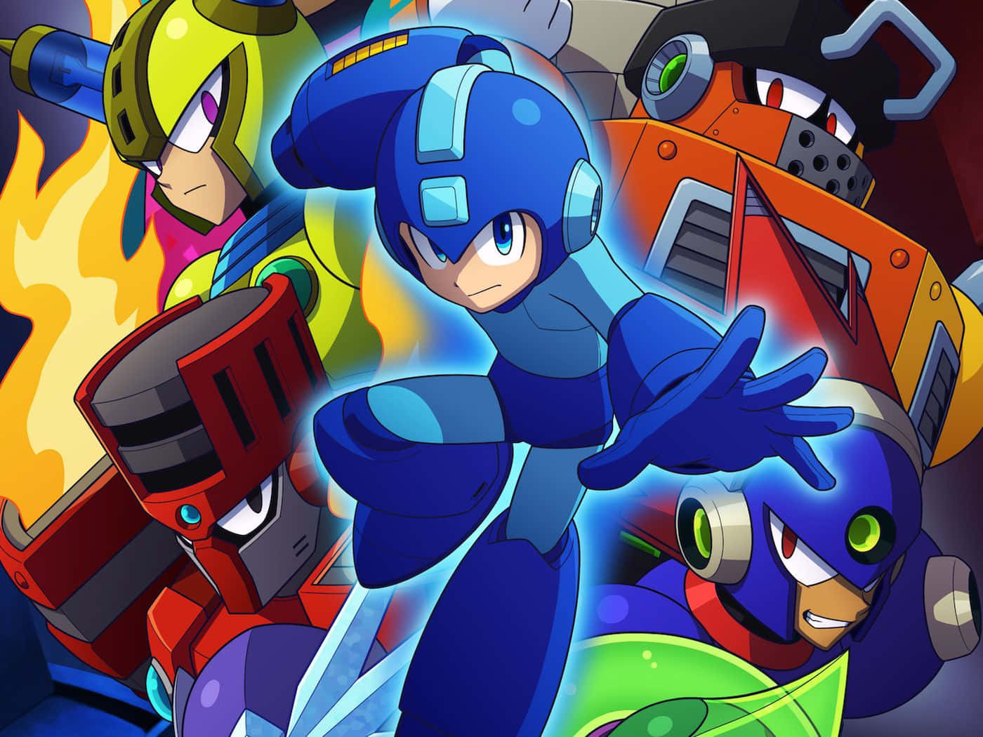 Megaman in the pursuit of justice.
