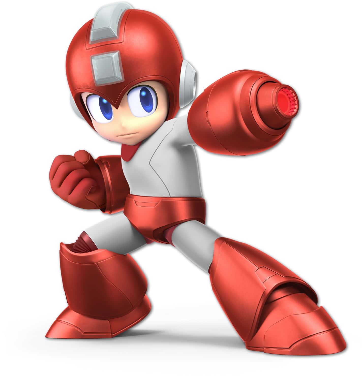 Megaman standing strong in an epic action pose