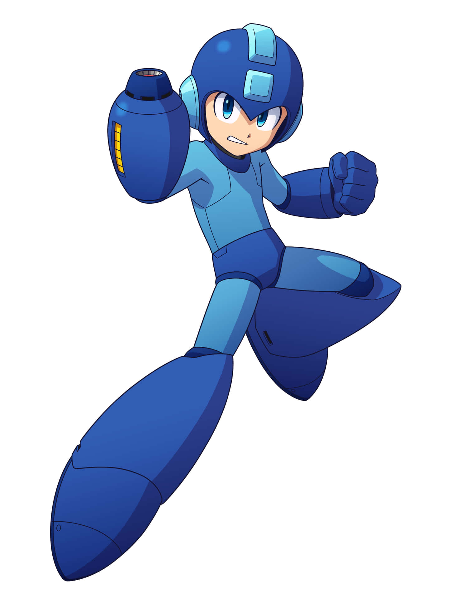 The iconic Megaman posing against a stunning backdrop.