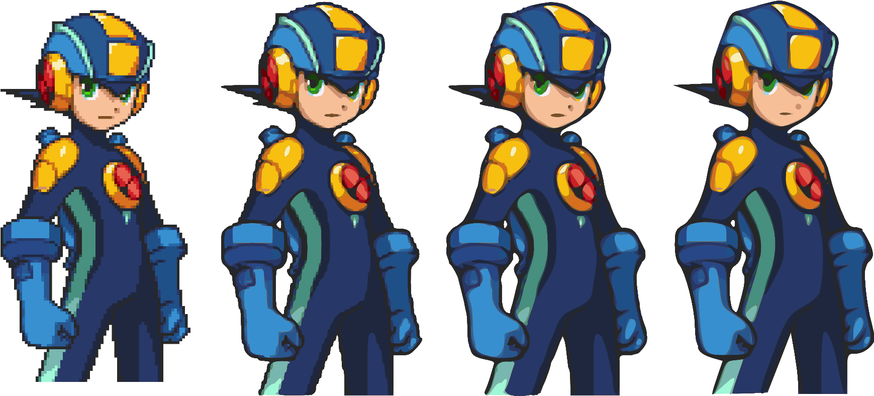 Megaman Character Sprite Poses PNG
