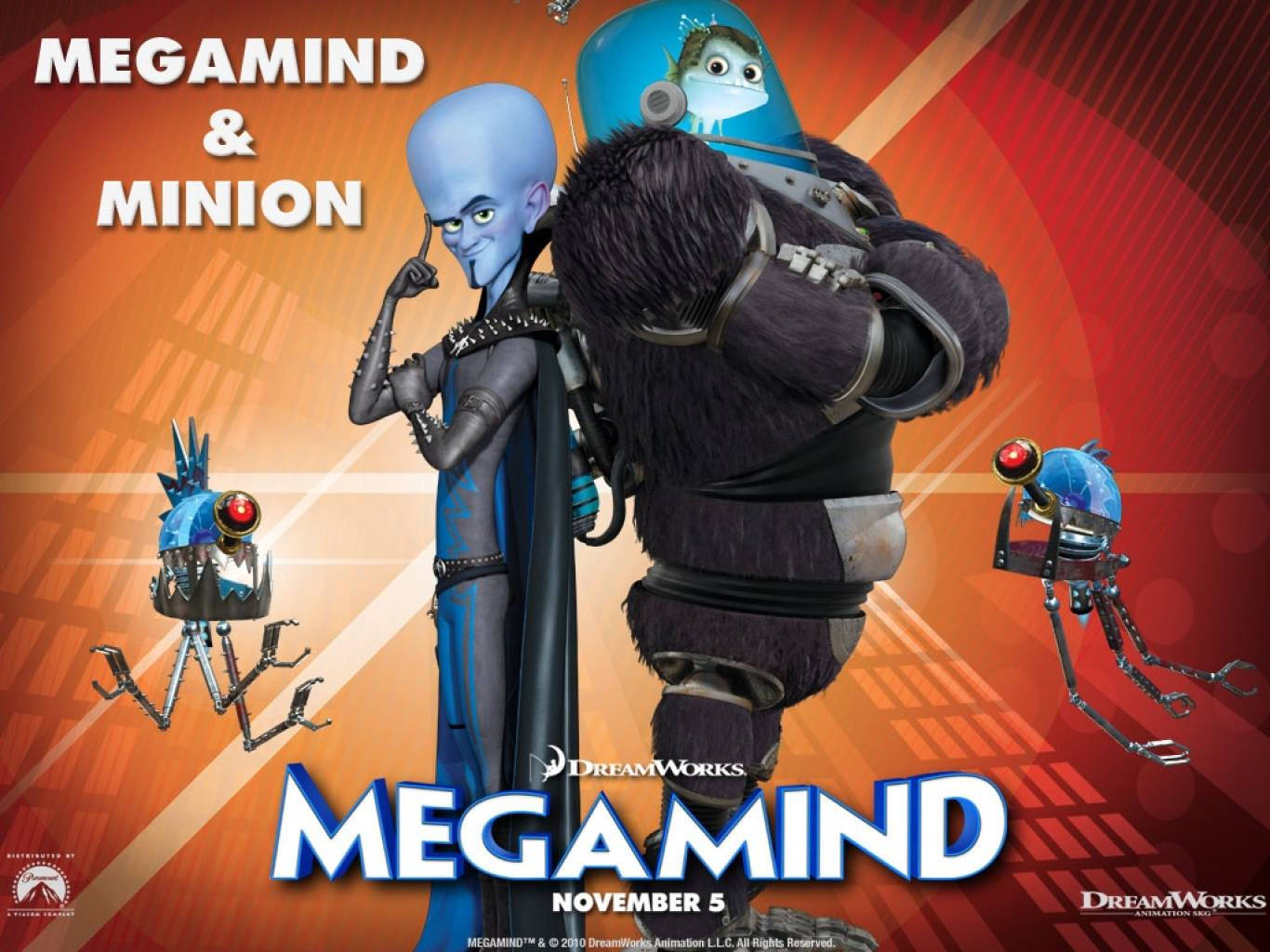 Megamind And Minion Back To Back Wallpaper