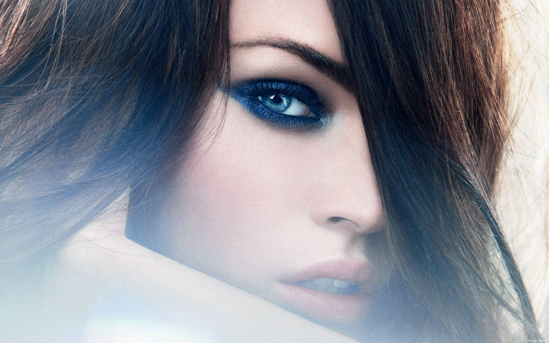 Megan Fox Blue Eyeshadow Portrait Wallpaper