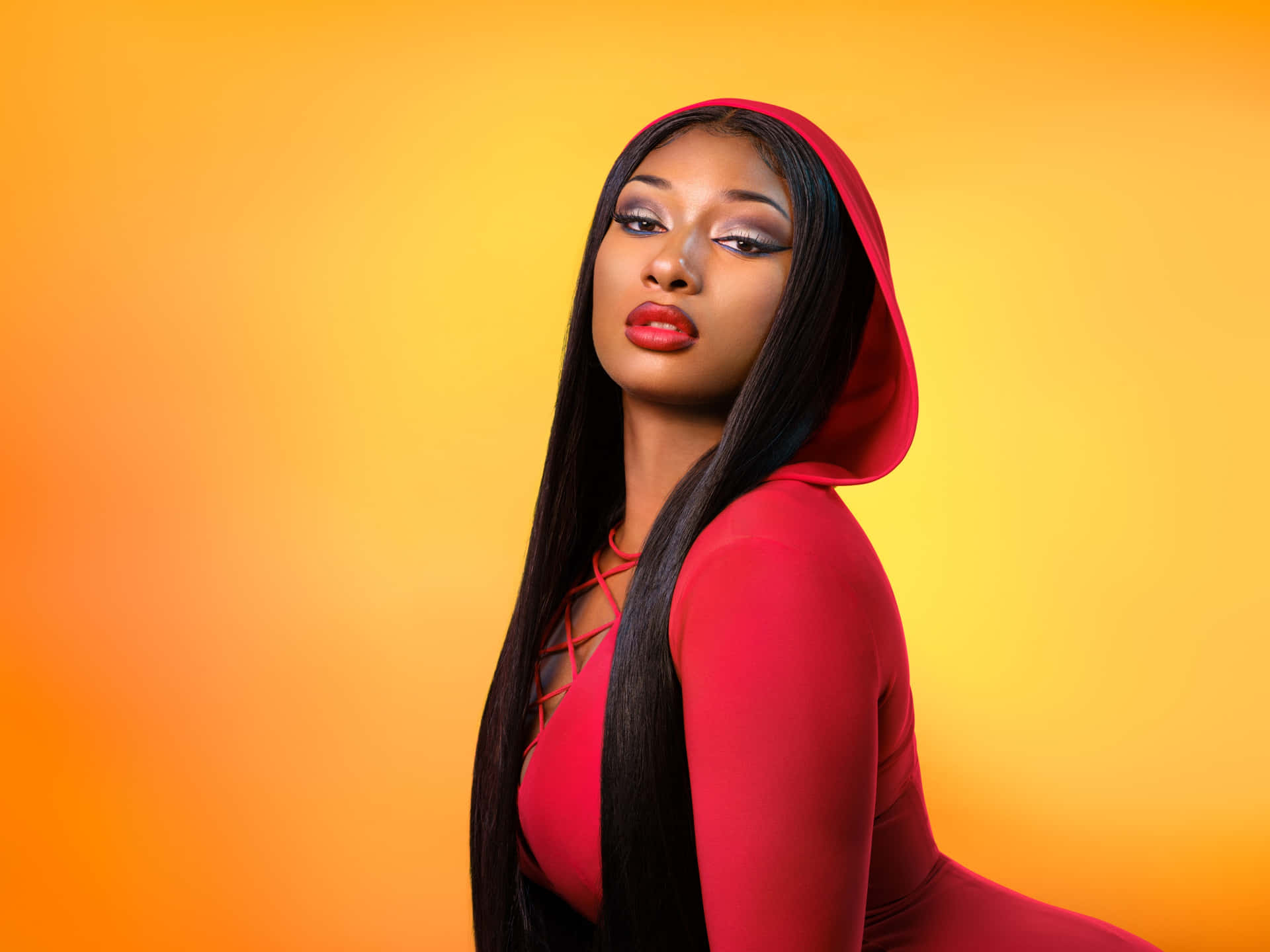 Meganthee Stallion In Una Posa Feroce Durante Uno Shooting Fotografico