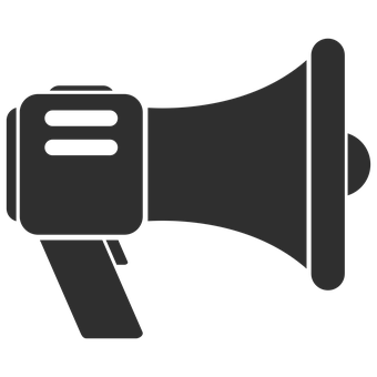 Megaphone Icon Blackand White PNG
