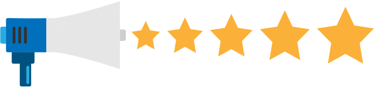 Megaphone Rating Stars Graphic PNG