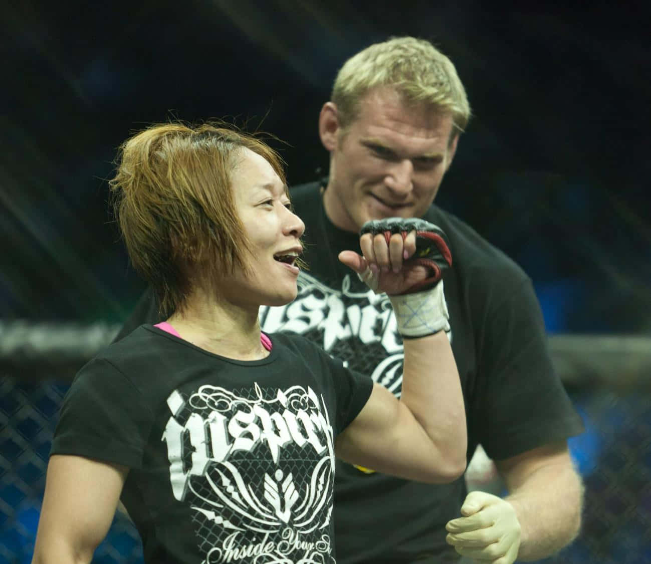 Megumi Fujii With Trainer Josh Barnett Wallpaper