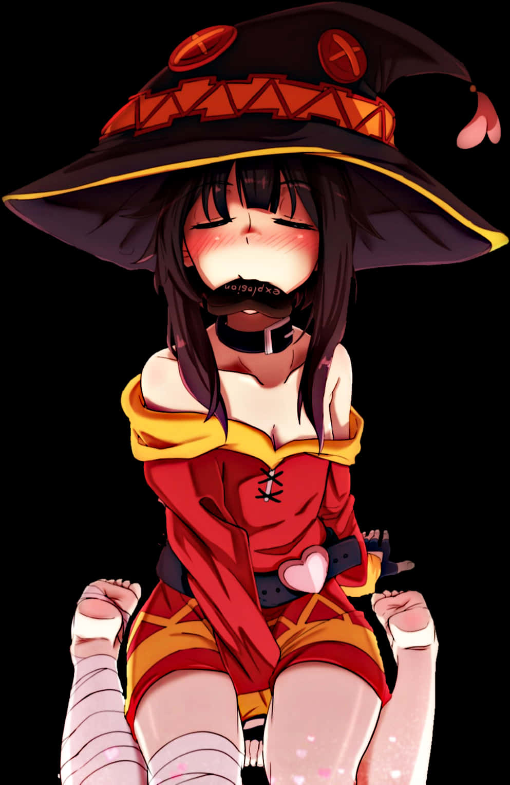 Megumin Anime Character Boundand Gagged PNG
