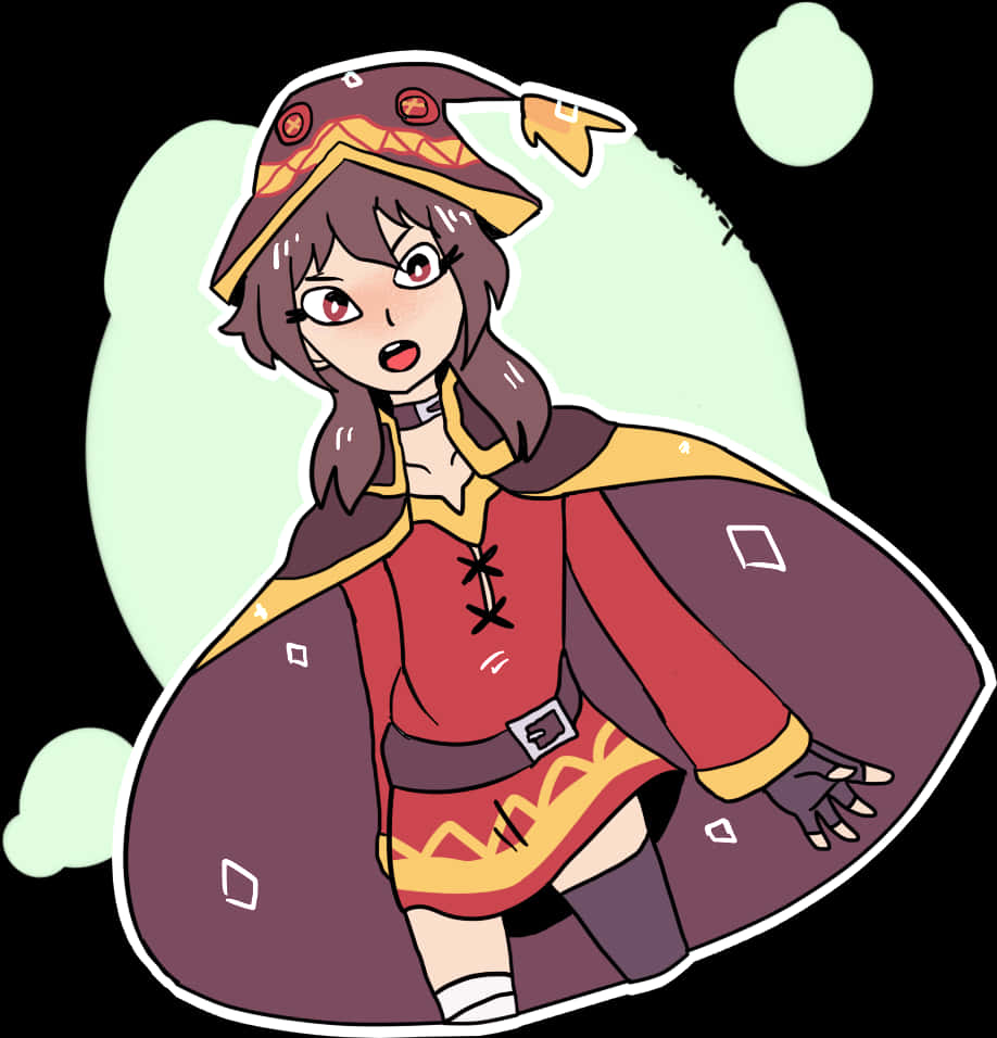 Megumin Anime Character Illustration PNG