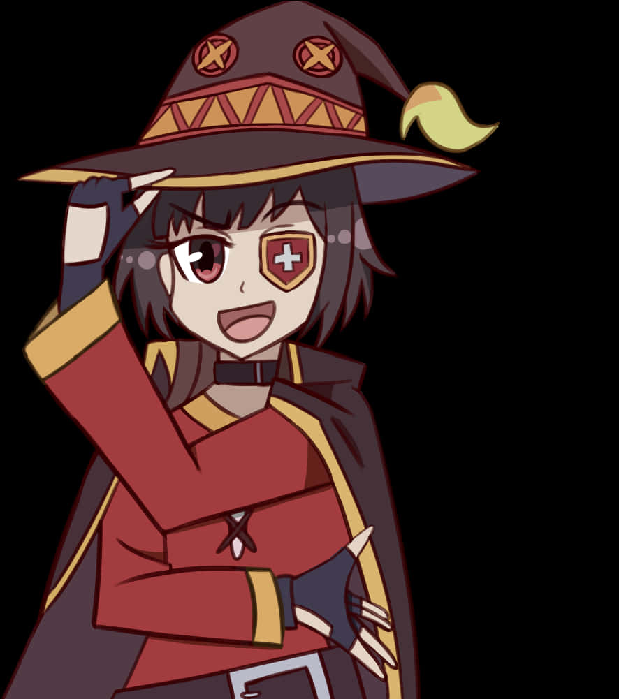 Megumin Anime Character Salute PNG