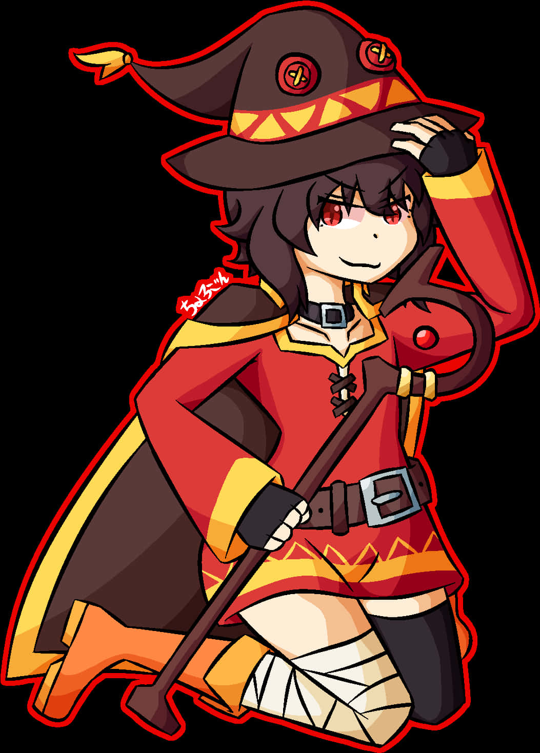 Megumin Anime Witch Pose PNG