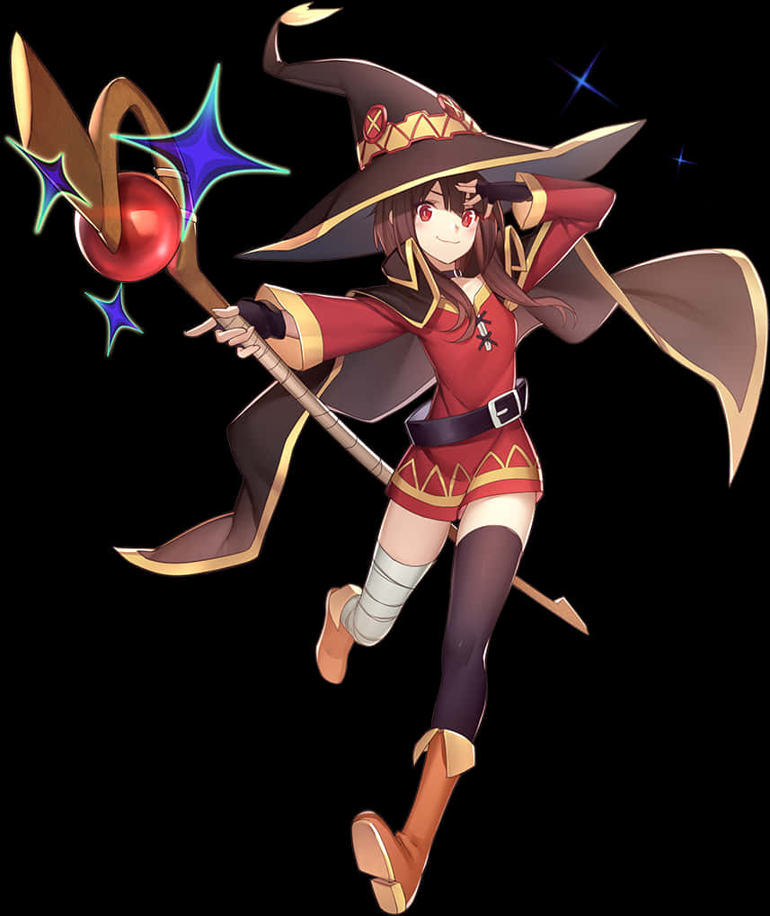 Megumin Casting Magic Spell PNG