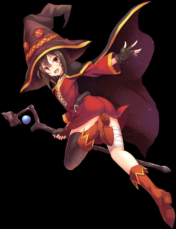 Megumin Casting Spell Anime Artwork PNG