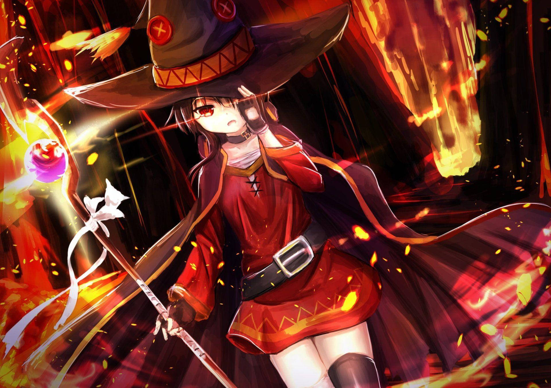 Megumin On A Mission - Explosive Magic In Action! Wallpaper