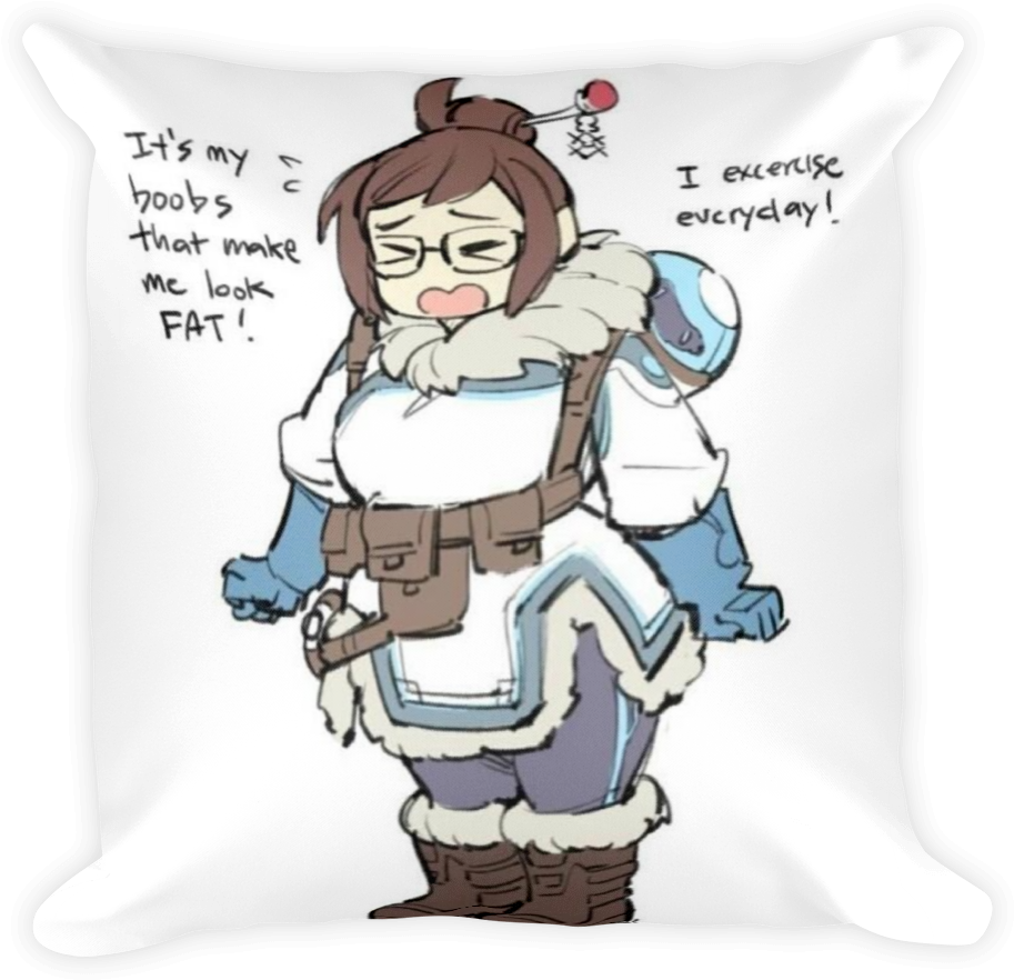 Mei Overwatch Exercise Quote Pillow PNG