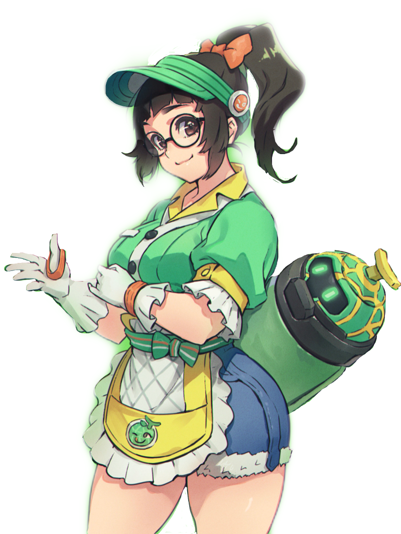 Download Mei Overwatch Green Outfit | Wallpapers.com