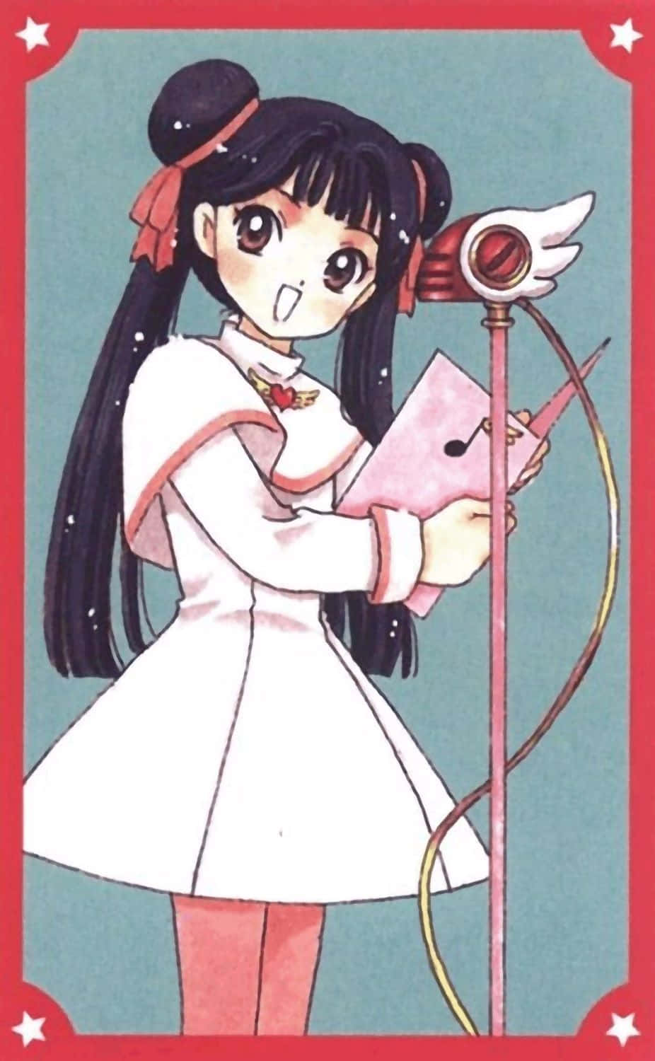 Meiling Li Anime Personage Met Staf Achtergrond