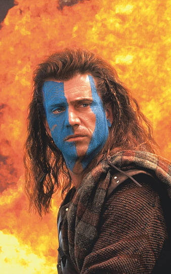 Mel Gibson With Fiery Background