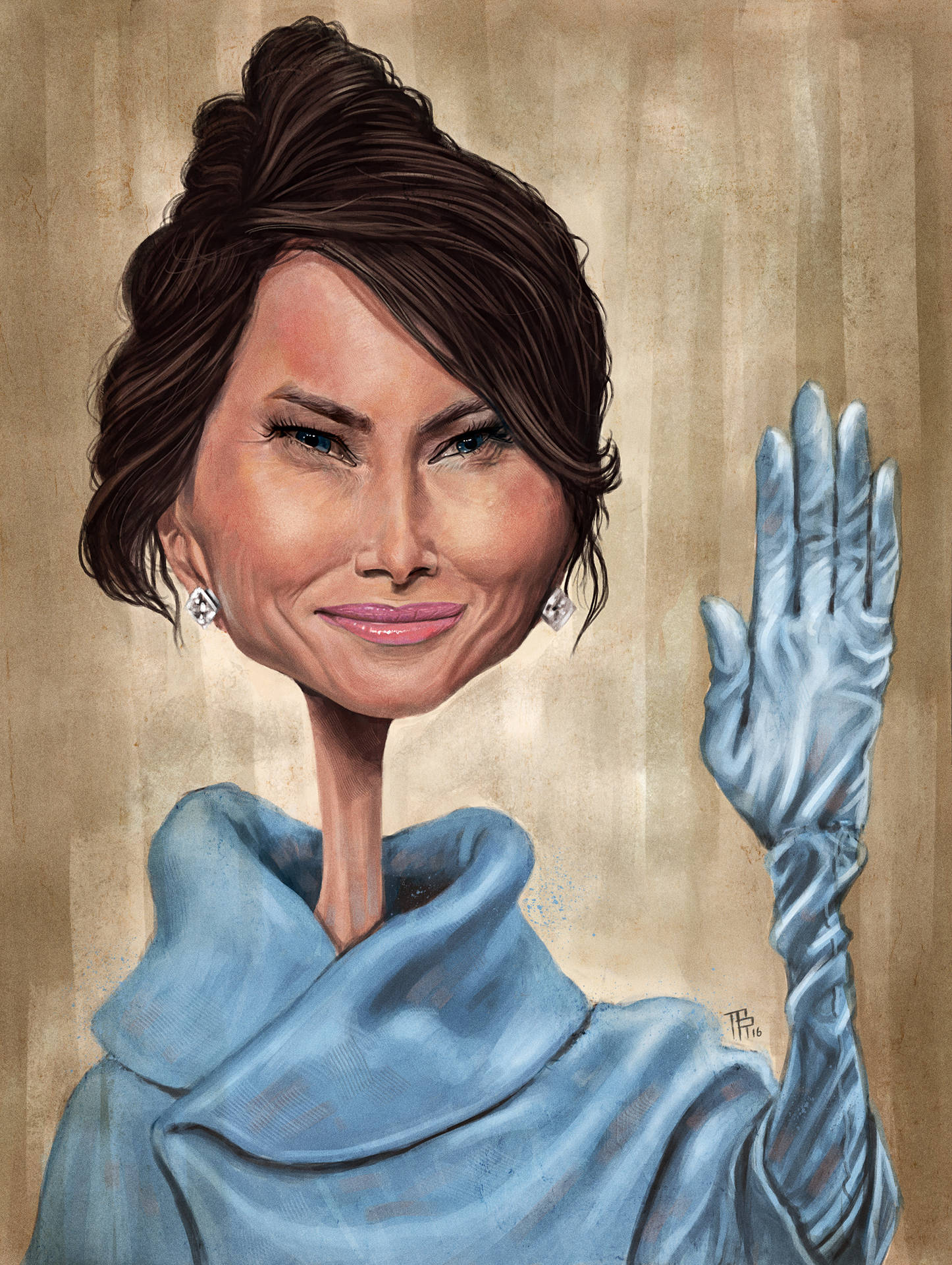 Melania Trump Caricature Art Wallpaper