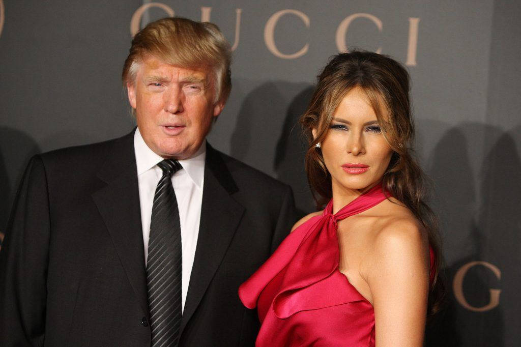 Melania Trump In Red With Donald Wallpaper