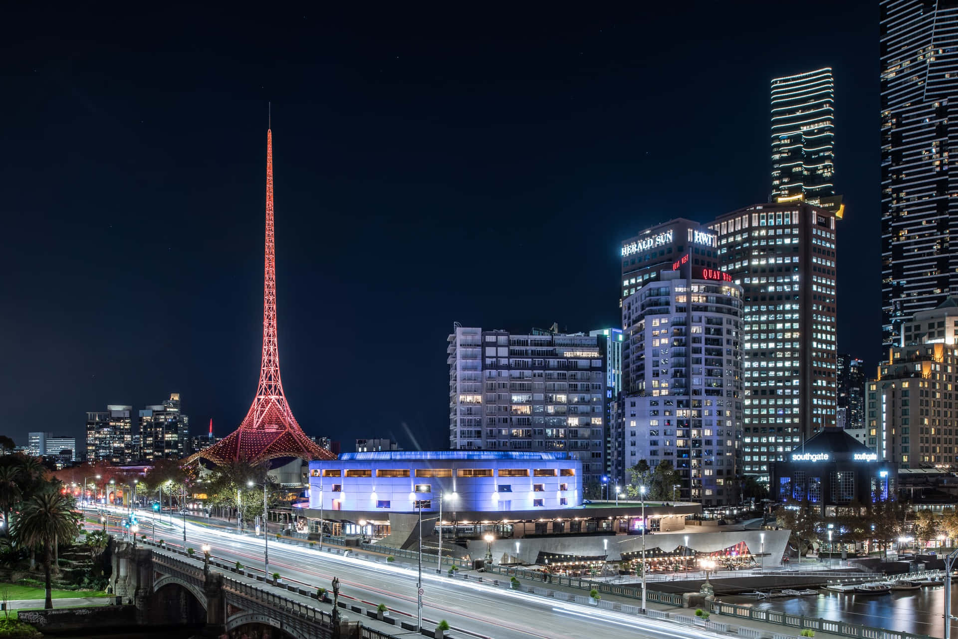 Melbourne Arts Centre Spire Night Wallpaper