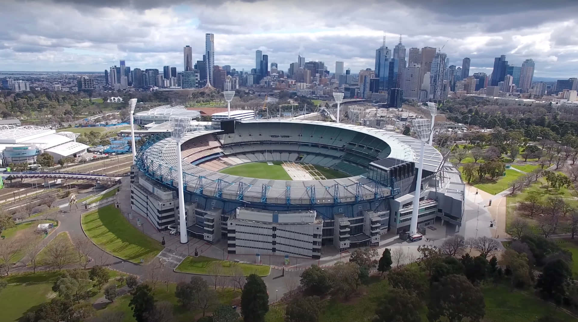 Download Melbourne Cricket Ground Aerial View Wallpaper