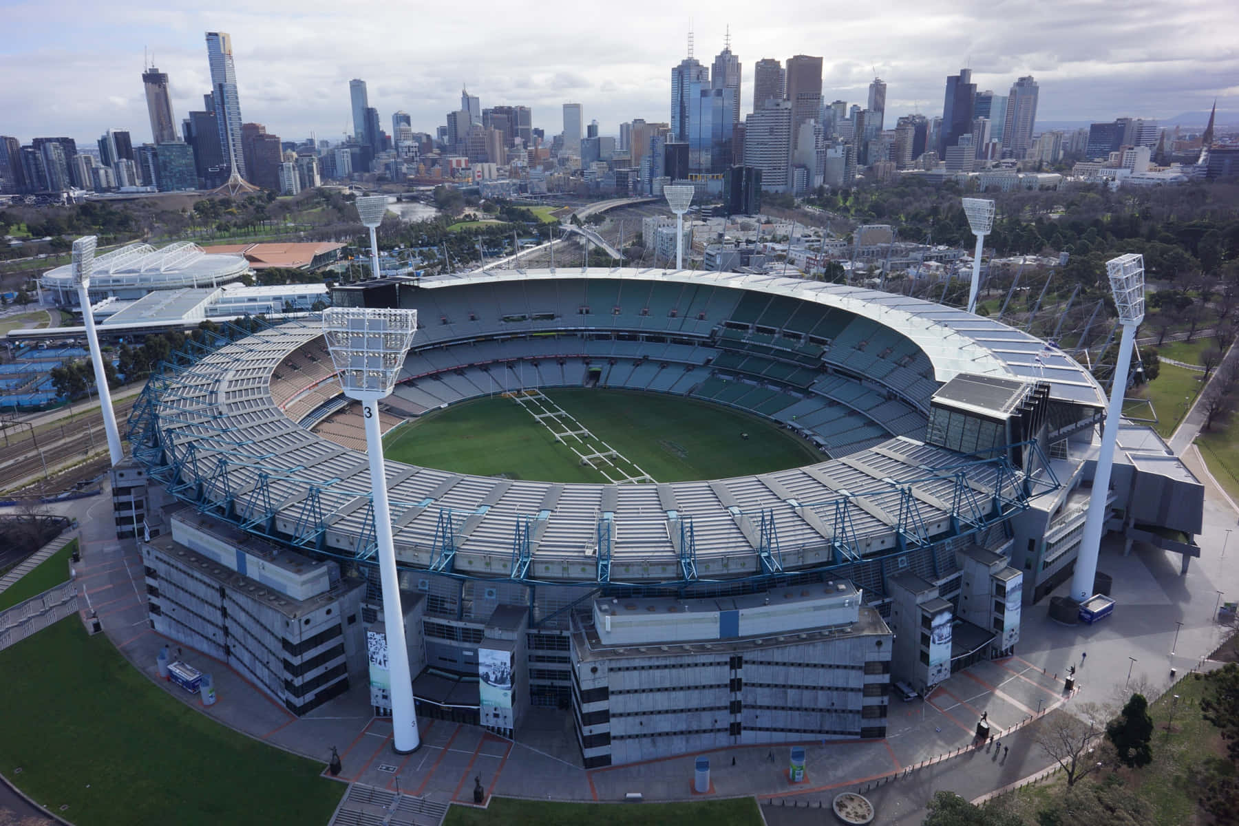 Melbourne Cricket Ground Luftbilde Bakgrunnsbildet