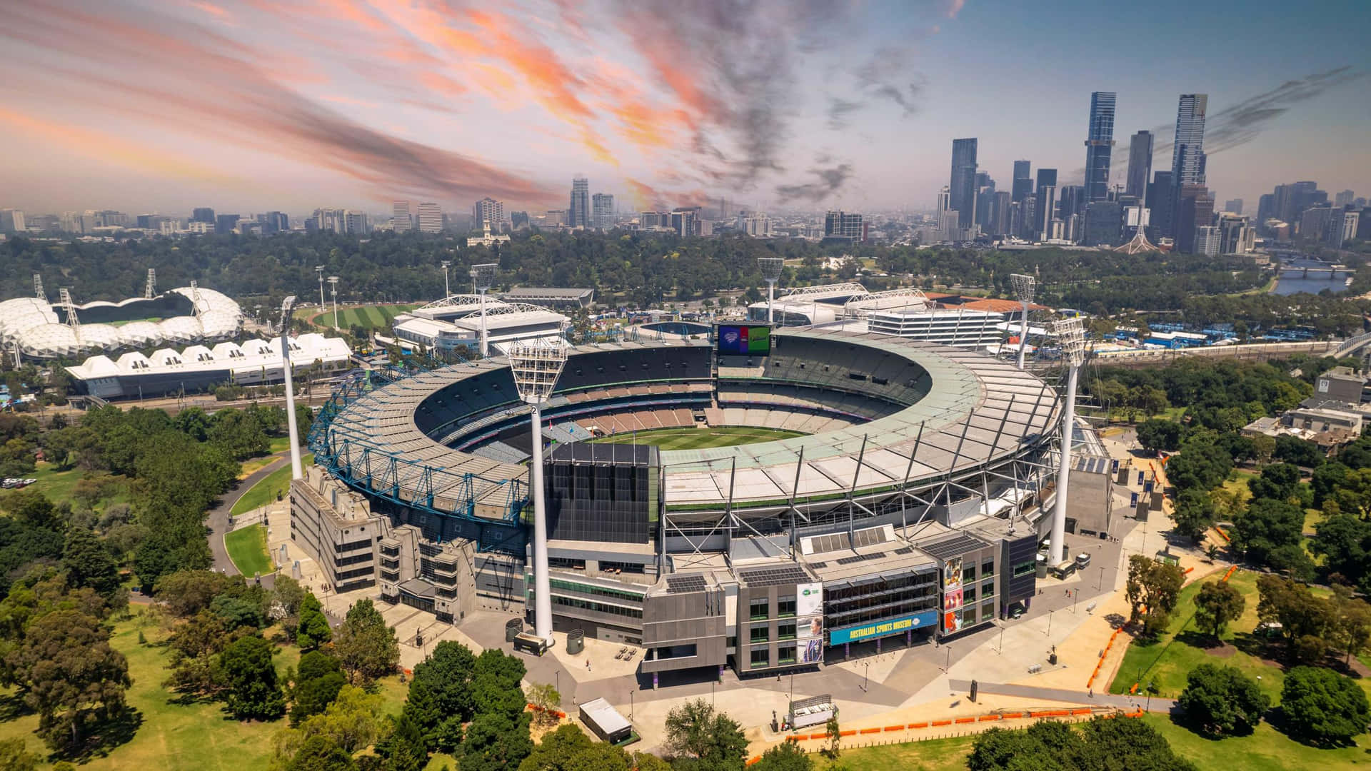 Melbourne Cricket Ground Luftbilde Bakgrunnsbildet