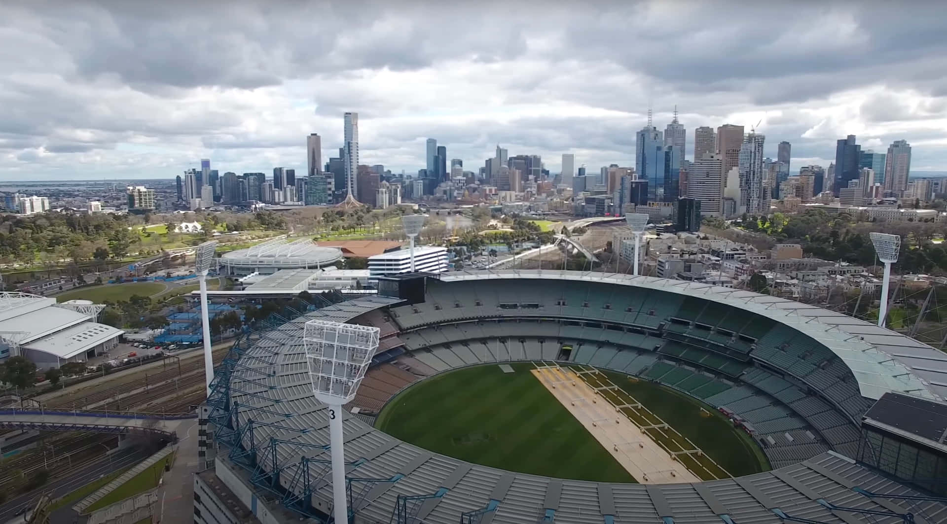 Melbourne Cricket Ground Luchtfoto Achtergrond