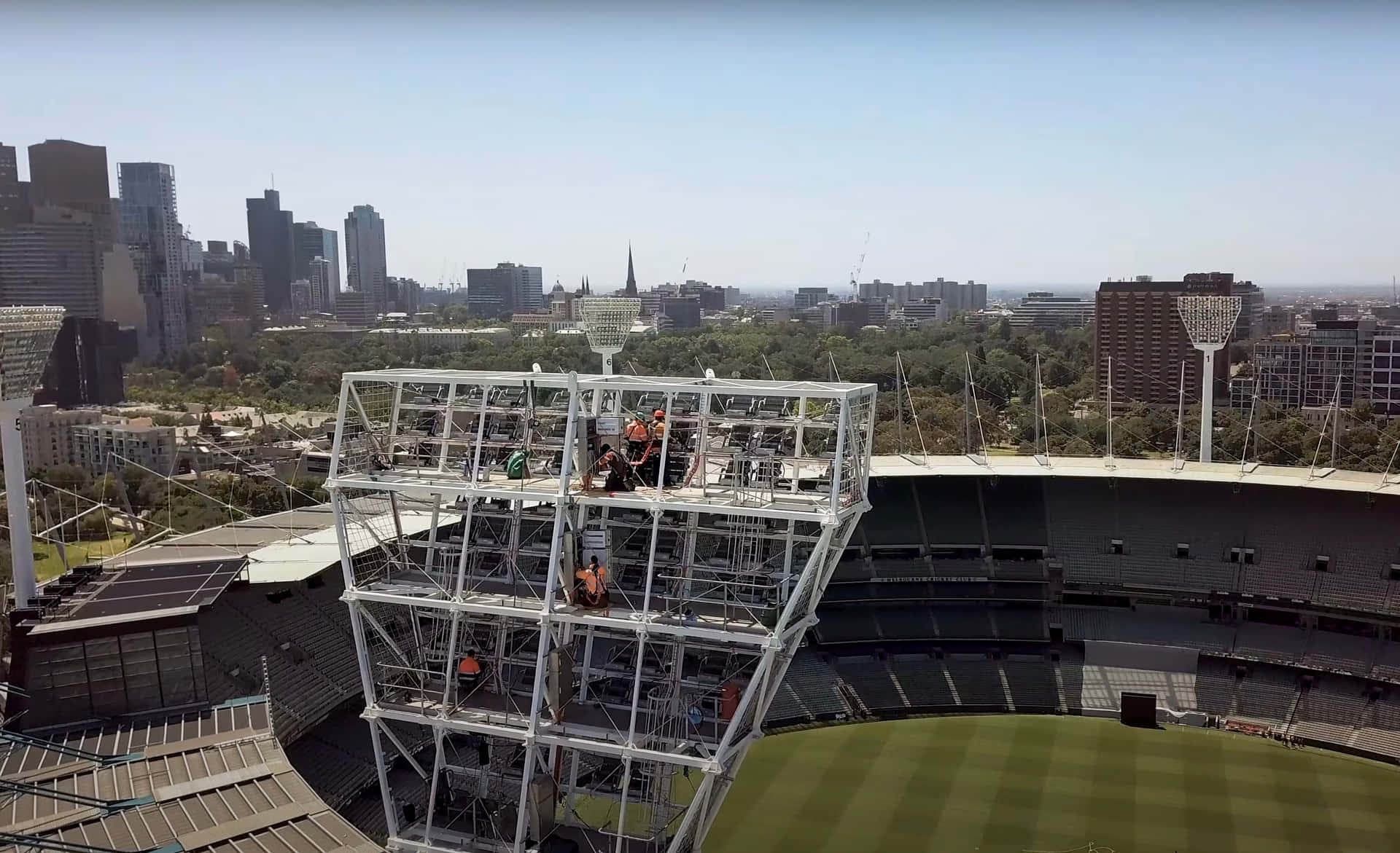 Lichteninstallatie Melbourne Cricket Ground Achtergrond