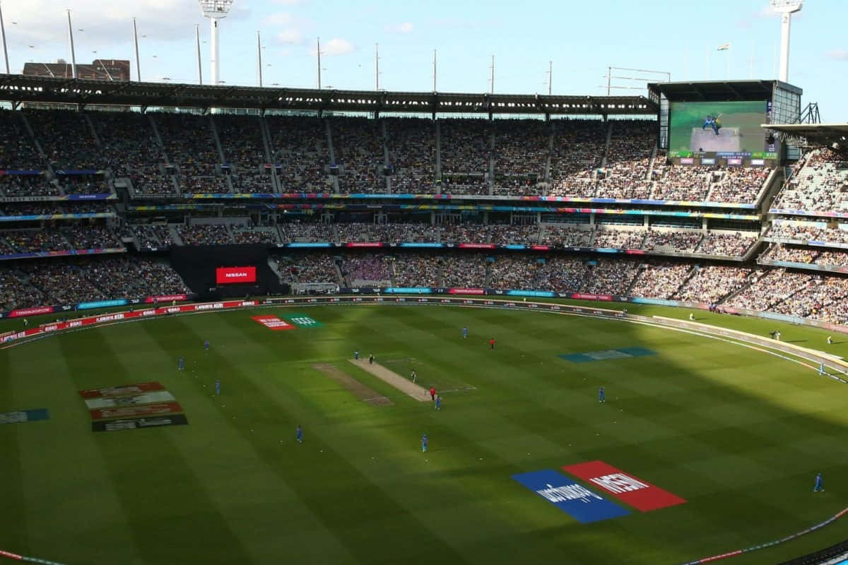 Melbourne Cricket Ground Wedstrijd Dag Achtergrond