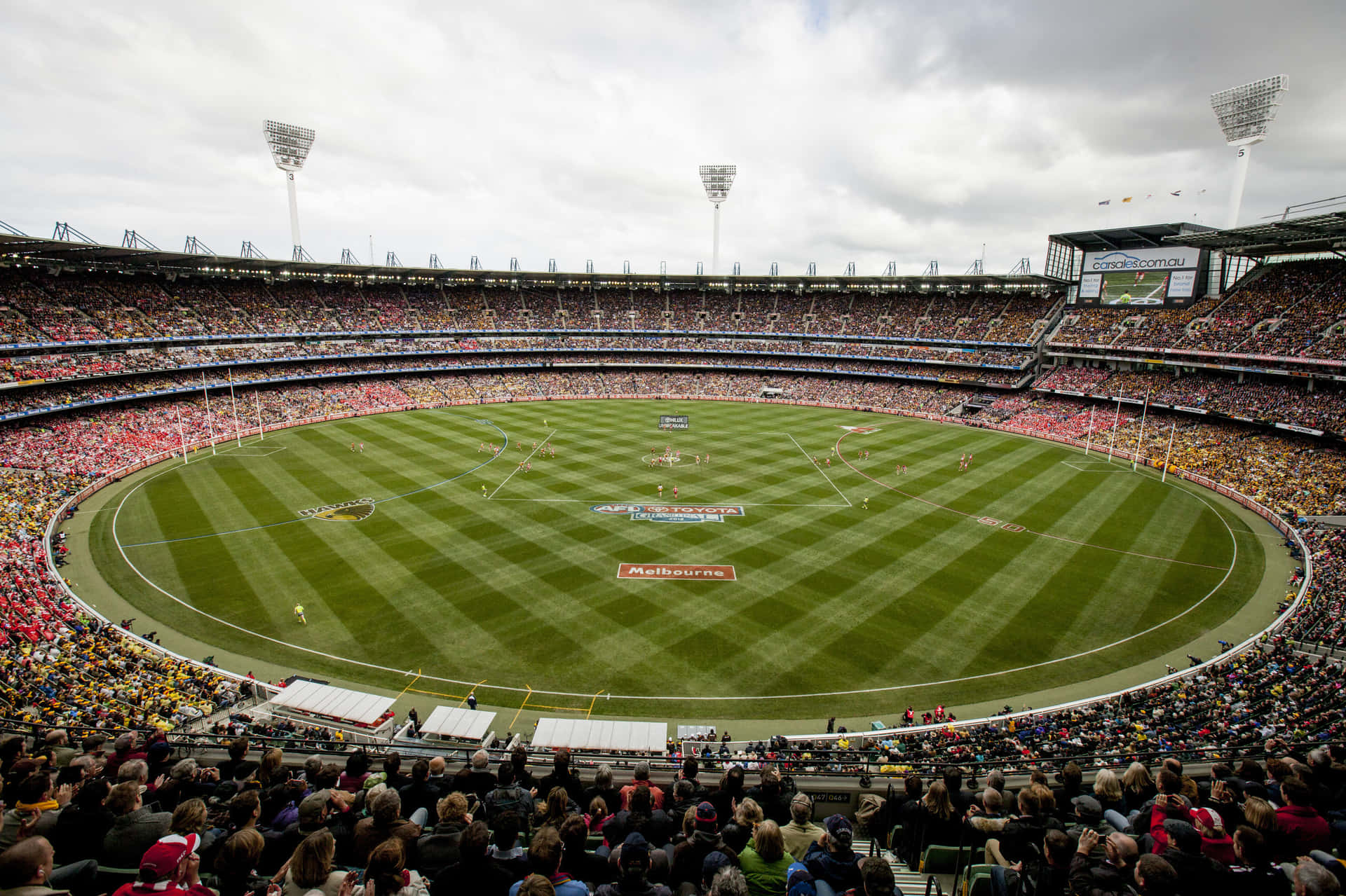 Melbourne Cricket Ground Wedstrijd Dag Achtergrond