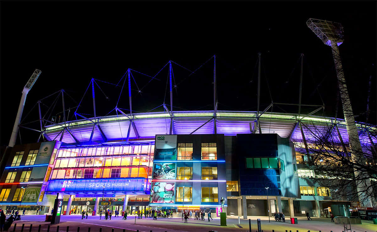 Nachtzicht Melbourne Cricket Ground Achtergrond