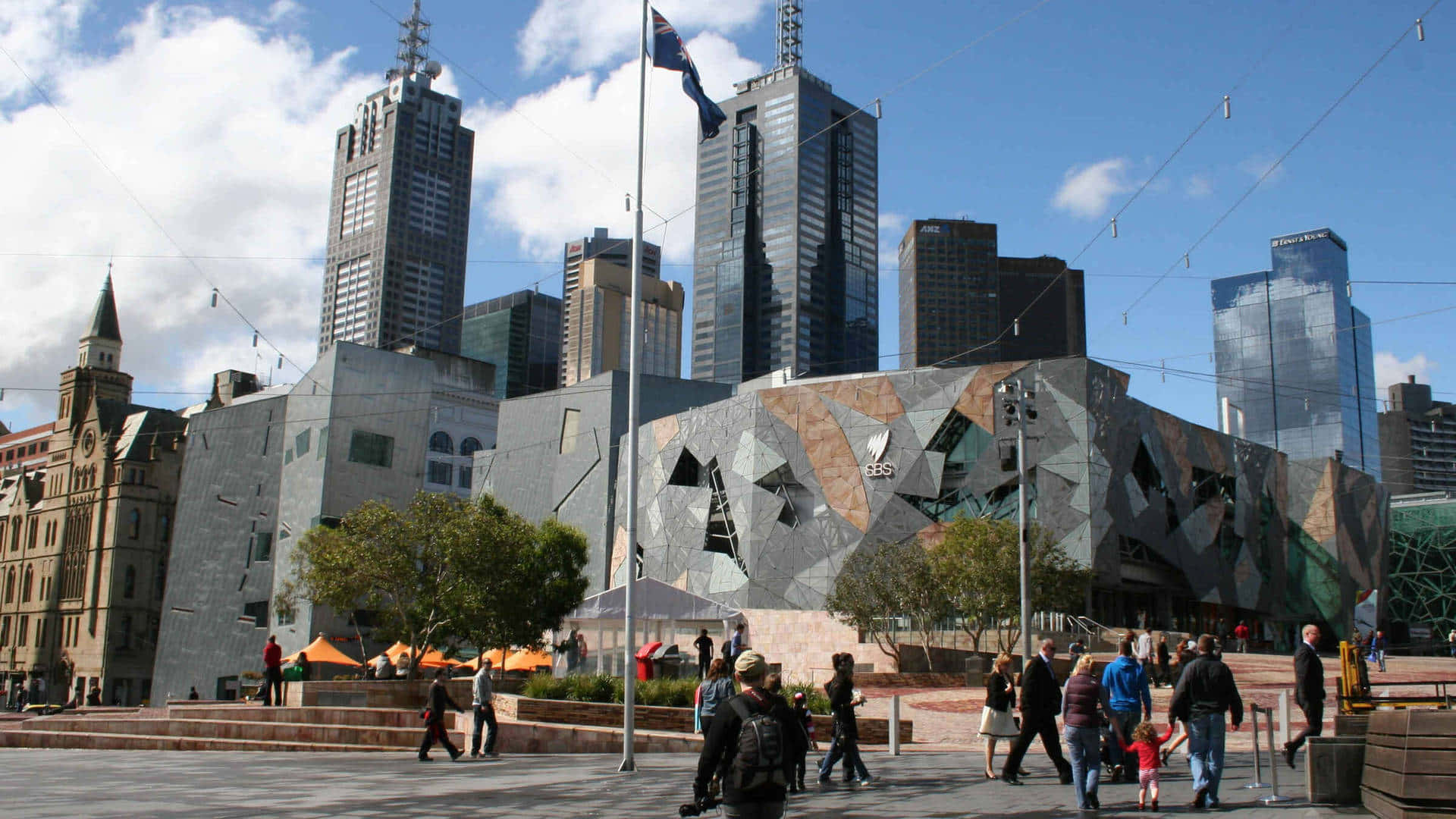 Melbourne Federation Square Daytime Wallpaper