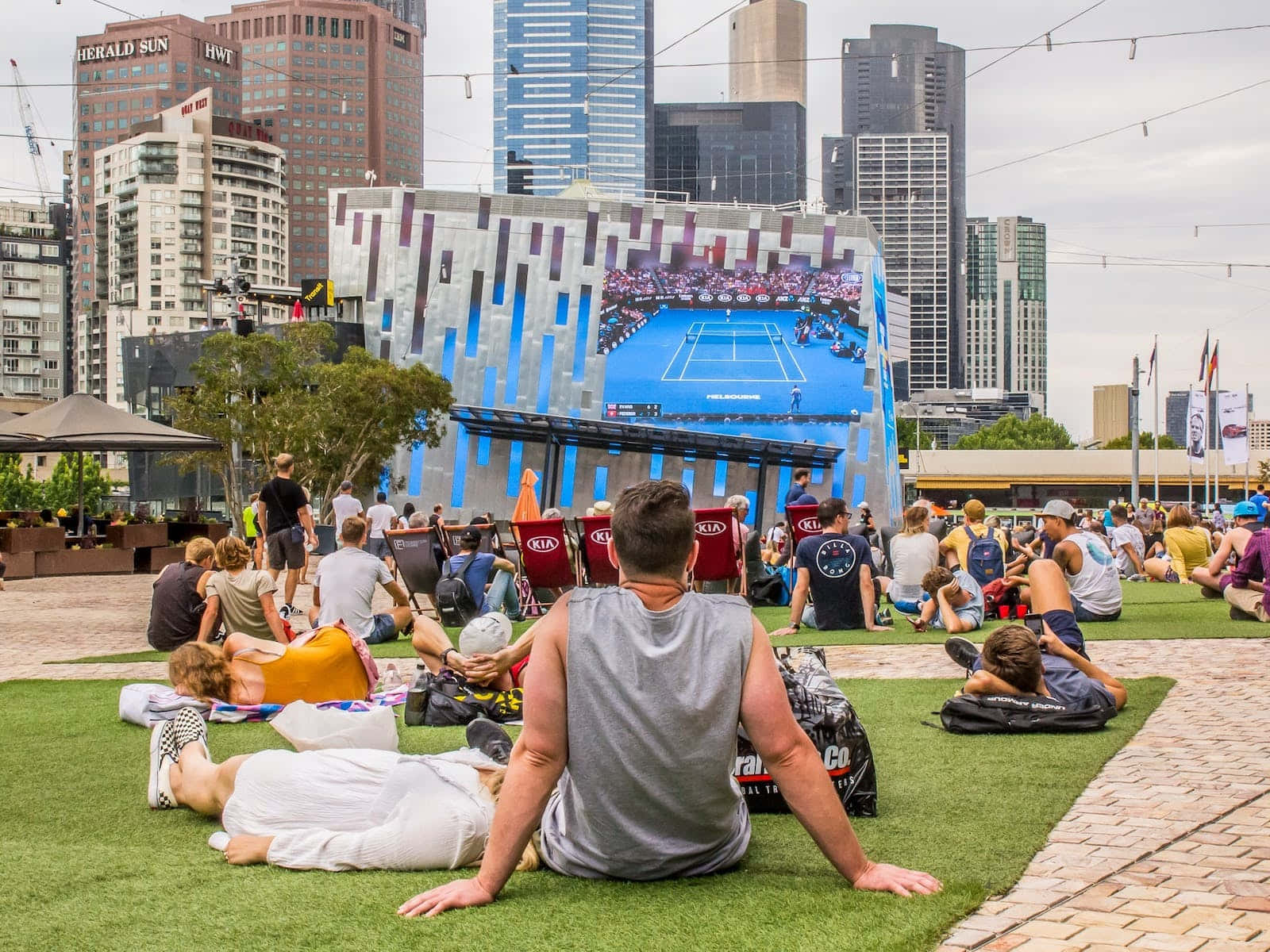 Melbourne Federation Square Outdoor Screening Wallpaper