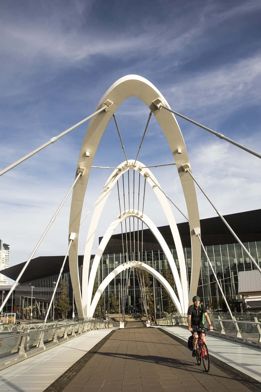 Melbourne Seafarers Bridge Syklist Bakgrunnsbildet