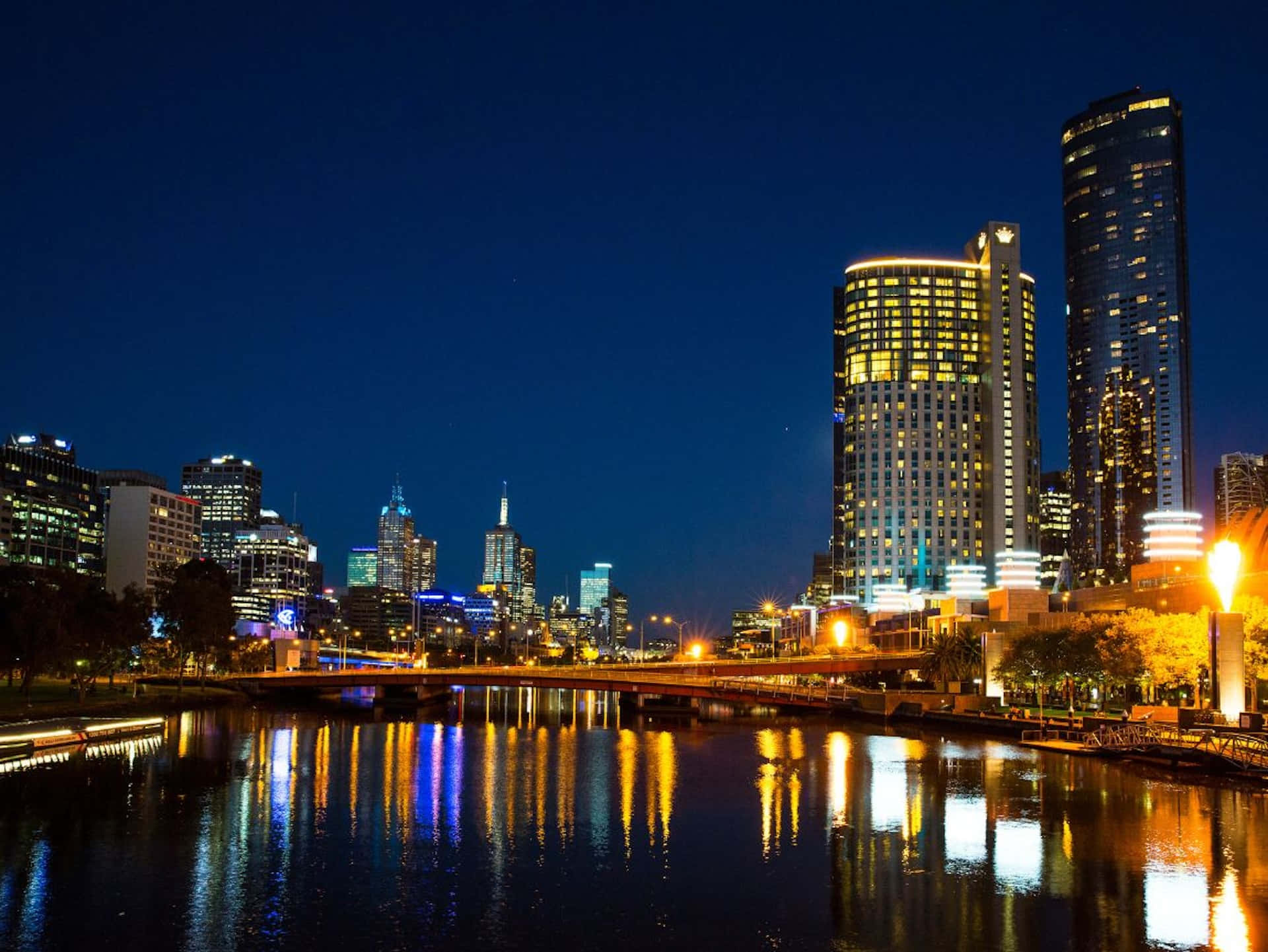 Garis Langit Malam South Wharf Melbourne Wallpaper