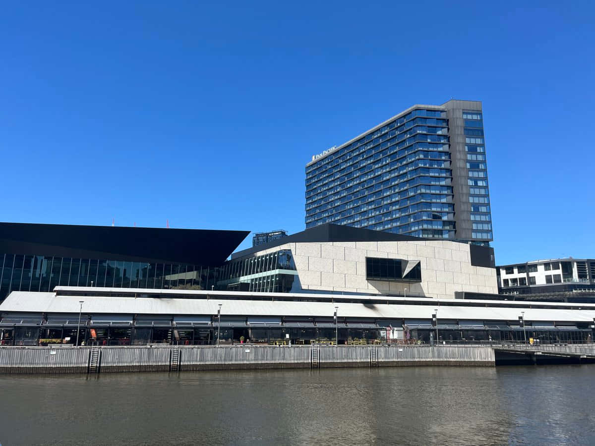 Melbourne South Wharf Elvefront Arkitektur Bakgrunnsbildet