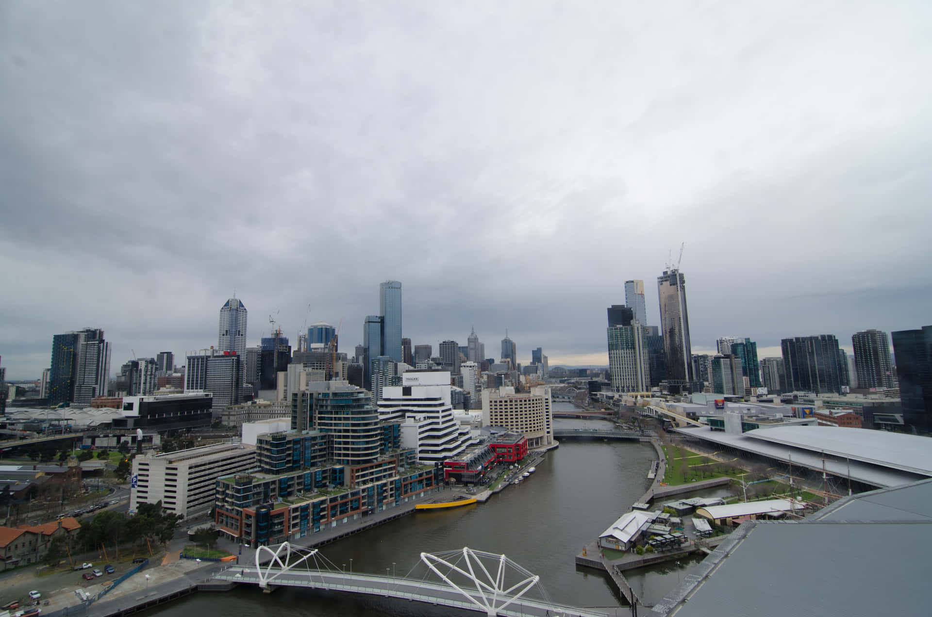 Melbourne South Wharf Skyline View Wallpaper