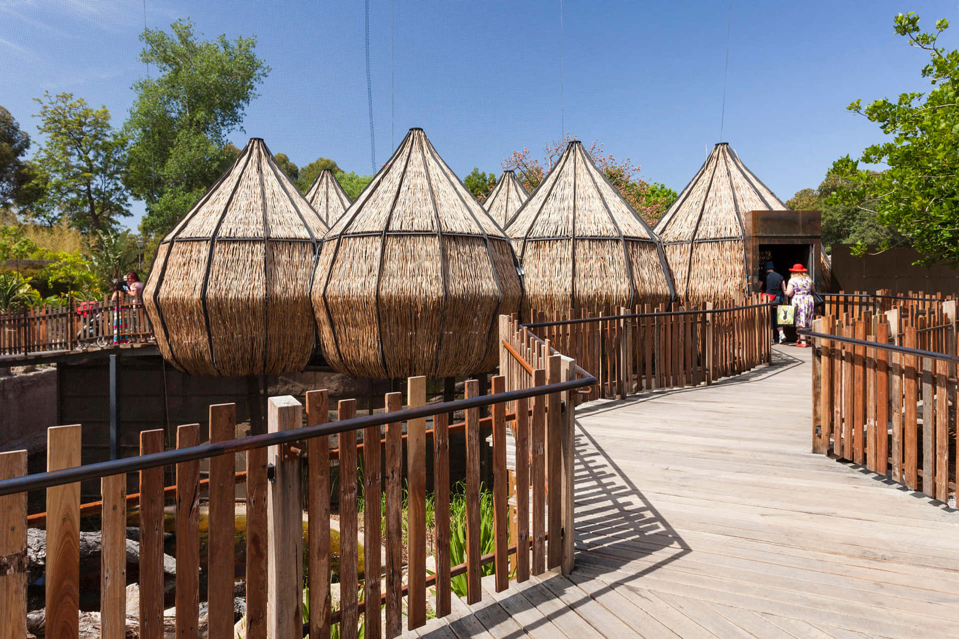 Melbourne Zoo Thatched Pavilions Wallpaper