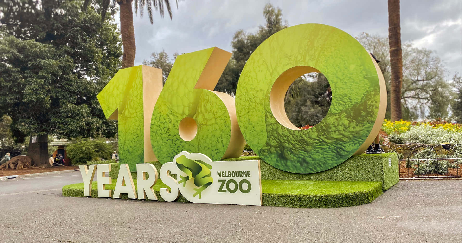 Melbourne Zoo 160 Jaar Viering Signage Achtergrond