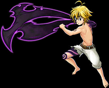 Meliodas Demon Power Attack PNG