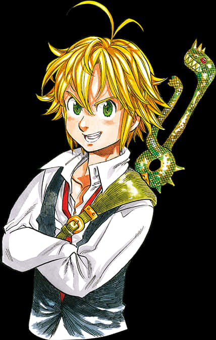 Meliodas_ Anime_ Character_ Portrait PNG